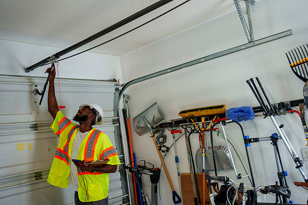 Professional Garage Door Panel Replacement technician working in Friona, TX
